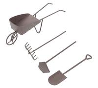 Kisangel Lot de 8 Outils de Jardinage pour Maison de poupée, Accessoires de Jardin Miniatures, Mini Chariot, Pelle, râteau, brouette pour Plantes succulentes, bonsaï, Pot, Artisanat, Micro-Paysage