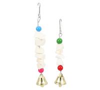 Kisangel Mâcher pour Perroquet en Os de Seiche Supplément de Calcium, Lot de 2 Pièces, Chaîne Suspendue Crochet, Broyage des Dents des Oiseaux Couleur Aléatoire
