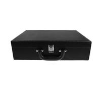 Kisangel Mahjong Organizer Box PU Compact Portable Storage Case with Handle for Chinese Game Tiles and Playing Cards and Mahjong Holder for Tabletop Use