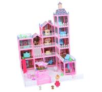 Kisangel Maison de Poupée Château DIY avec Lumières Colorées Kit Modèle Miniature pour Garçon Fille Jeu Éveil Créatif et Jeu de Rôle pour Filles Puzzle Educatif pour Reconnaissance des