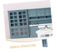 Kisangel Maison de Poupées Armoire Décorative Bleue à Meuble Miniature et Réaliste pour Décor et Apprentissage