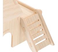 Kisangel Maison en Bois Naturel pour Hamster Et Cochons D’Inde, Cachette à 2 Étages, Abri Sécurisé pour Petits Rongeurs, Accessoire De Cage, Nid pour Animaux De Compagnie