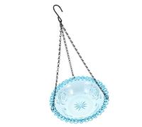 Kisangel Mangeoire à Oiseaux Suspendue pour Jardin, Bol D’Alimentation Bleu, Outil de Nourrissage Extérieur, Récipient pour Oiseaux Sauvages, Décoration de Balcon et Terrasse, Bain