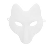 Kisangel Masque de Renard Blanc DIY en Pu et Eva Léger Taille Unique Halloween ou Mardi Gras Masque Vierge à Décorer pour Fête Costumée