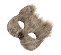 Kisangel Masque Demi-renard Fausse Fourrure Grise Masque Cosplay Réaliste pour Fête Costumée Halloween Original pour Adultes