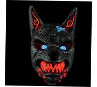 Kisangel Masque LED Loup Halloween Lumineux pour Cosplay Déguisement Carnaval Accessoire Léger Mascarade et Poisson d'Avril
