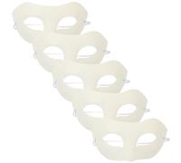 Kisangel Masques en Papier Blanc à Peindre, Masque de Carnaval Vierge en Papier Lot de 5 Accessoire DIY pour Fête et Temps de Bricolage