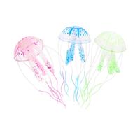 Kisangel Méduses Lumineuses pour Aquarium 3 Pièces Simulation De Poisson Néon Modèle De Méduse Jouets De Jardin Modèles Danimaux Marins