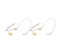 Kisangel Micro-casque Filaire à Condensateur avec Prise Jack 3,5 Mm, 2 Pièces Beige Peau, Microphone Portable pour Chant, Enseignement et Conférences, Équipement Professionnel