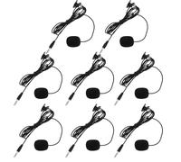 Kisangel Microphone à Pince Polyvalent Noir 8 Pièces, Micro Multifonctionnel pour Téléphone et Caméra, Micro Cravate Compact pour Diffusion en Direct, Interview, Enseignement