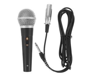 Kisangel Microphone Dynamique Filaire à Main pour Machine de Karaoké avec Câble, Plastique et Métal, Réponse en Fréquence Large, pour Conférences et Prises de Parole Publiques