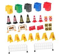 Kisangel Mini-blocages Routiers Jouets Modèle De Barrage Routier Simulation Panneau De Signalisation Barricades Miniature Jouets