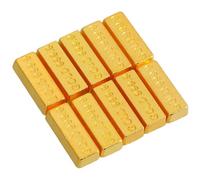 Kisangel Mini Brique Dorée Miniature pour Maison de Poupée, Lot de 10 Pièces, Modèle Mini Faux en Plastique, Accessoire Décoratif pour Scène Miniature et Photographie, Décor Bricolage