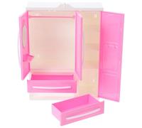 Kisangel Mini-Dressing Maison Poupée 3 Portes Armoire à Vêtements Poupée Bois Compact Léger Jeu Accessoires Jouets Décor Placard Meubles Maison Poupee