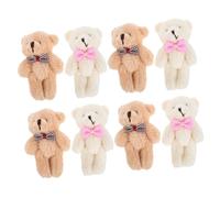 Kisangel Mini Ours en Peluche 8Cm pour Bricolage Pendentif Décoratif Jouet en Peluche Porte-Clés pour Présents 10 Pièces