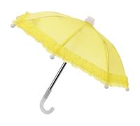 Kisangel Mini Parapluie Jaune pour PoupéEs De 18 Pouces, Accessoire De Jeu Et DéCoration pour Maison De PoupéE, Parasol Charmant pour AméLiorer L'Apparence des