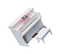 Kisangel Mini Piano Décoratif pour Maison de Poupée Accessoire de Mobilier Miniature Blanc pour Ornement Compact et Réaliste pour Chambre de Poupée