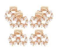 Kisangel Mini pinces à cheveux en perles blanches - 6 pièces en alliage - Clips sécurisés pour usage quotidien comme cuisiner ou se laver le visage