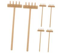 Kisangel Mini Râteaux Zen pour Bac à Sable Lot De 6 Petits Râteaux Décoratifs Jaunes 4 Pouces Outils Zen De Contemplation pour Table Sable Micro-râteaux Paysagers Légers Et Maniables