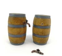 Kisangel Mini Tonneau à Vin en Bois avec Robinet Intégré Figurine Miniature Décorative Accessoire pour Mini-Bar et Maison de Poupée Léger et Stable pour Scènes Micro-Monde