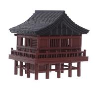 Kisangel Miniature Pavilion Figurine Zen Garden Ornament for Aquarium Decoration Asian Architecture Model for Home Office Bonsai Landscape Accessory