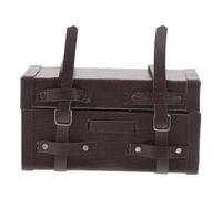 Kisangel Miniature Valise Rétro Cuir Boîte de Rangement pour Maison de Poupées Accessoire Décoratif Bois pour Jouer et Personnaliser Votre Miniature