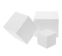 Kisangel Modèles de Cubes en Mousse Blancs 3 Pièces pour Accessoires Photo Décor Géométrique Support Photo pour Bijoux et Petits Objets