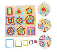 Kisangel Montessori Puzzle Bois Formes Géométriques Éducatif pour Garçon Fille Jeu de Construction Bois pour Développement Cognitif et Coordination Main Œil Déveil Créatif et Apprentissage