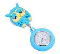 Kisangel Montre à Gousset Infirmière en Silicone Bleu Mouvement Quartz Précis, Bouton-Poussoir pour Ouverture Rapide, Milieu Hospitalier