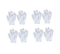 Kisangel Moufles de Bain pour Garçon et Filles 8pcs en Nylon Blanc Exfoliation Douce avec Gommage Corporel Utilisation Réversible pour Enlever la Poussière Bain