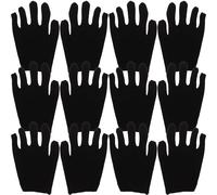 Kisangel Moufles en Coton Hydratants Barrières Protectrices Faciles à Nettoyer Noirs, Lot de 12 Paires pour Travail Industriel et Nettoyage