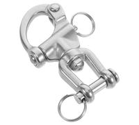 Kisangel Mousqueton à Ressort INOX 87 Mm Émerillon Pivotant, Crochet à Dégagement Rapide pour Gréement de Voilier, Manille Marine Anti-Torsion Adaptée Navigation de Plaisance