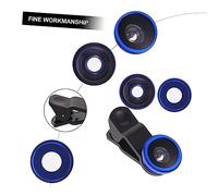 Kisangel Objectif Smartphone Bleu Lentille Mobile Macro Super Grand Angle et Fisheye Alliage Résistante à Eau Huile Compatible avec Iphone X