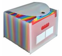 Kisangel Organiseur de Fichiers A4 à 24 Couches Transparent Couvercle | Plastique, Classification des Documents, Protection Quotidienne, Format Lettre, Usage Élève et Archivage