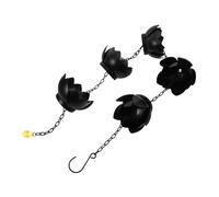 Kisangel Outdoor Lotus Rain Chain Métal Chaîne De Drainage Décorative pour Gouttières avec Tasses Noires Remplacement De Descente pour Jardin Et Patio Installation Facile du Bruit