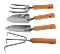 Kisangel Outils de Jardinage avec Manches Pelle Large Pelle Pointue Râteau à Dents et Houe Kit Complet pour Creuser et Entretenir Potager et