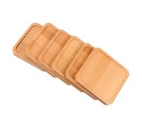 Kisangel Palette De Jardinière en Bambou Solide 6 Pcs - Bac à Fleurs Étanche Carré Moyen - Accessoires pour Pots De Fleurs Intérieur Et Extérieur - Soucoupe Pratique pour Plantes