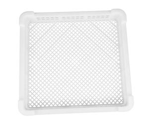 Kisangel Panier de Congélation pour Chambre Froide en Plastique Blanc Léger, Panier Peu Profond 370x350x60 Mm, Plateau de Séchage à L’air pour Fruits de Mer, Usage Professionnel,