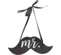 Kisangel Panneau de Porte de Bienvenue en Bois Foncé avec Ruban pour Décoration Créative de Mariage, Fête ou Porche Extérieur, Accessoire Décoratif Original