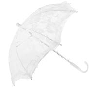 Kisangel Parapluie en Dentelle Blanche 42x50 Cm Léger 110g, Accessoire Photo Mariage Élégant pour Séance Photo, Cosplay et Scène, Parasol Décoratif Féminin, Parapluie du Festival