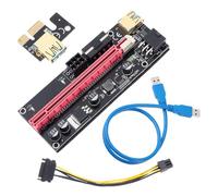 Kisangel Pcie Riser Card Adaptateur Double Alimentation et Verrou Fixe Extension Pci Express pour Cartes Graphiques Professionnelles Compatible Mining et Montage Pc