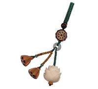 Kisangel Pendentif Téléphone de Fleur de Lotus Artisanale pour Femme, Accessoire Décoratif Bodhi en Pierre Naturelle Blanche, Taille Petite, Porte-clés DIY