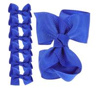 Kisangel Pinces à Cheveux De Nœud Pour Filles Petites, Lot De 12 Barrettes Bleu Marine, Ruban Tissu Doux, Accessoires Cheveux Garçon Et Filles Scolaires Et Fêtes