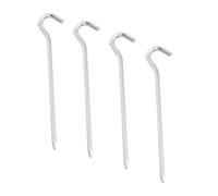 Kisangel Piquets de Tente en Alliage D'aluminium 4 Pcs, Clous de Sol Robustes, Piquets pour Tapis de Plage Résistants aux Chocs, Fixation pour Camping, Jardinage et Aménagement Extérieur