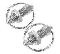 Kisangel Piston de Verrouillage INOX M6 à Bague de Traction pour Machines | Ressort Intégré, Corps Fileté avec Écrou, Finition Polie, Maintenance D’appareils de Sport et Bras