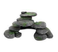 Kisangel Plateforme Descalade pour Tortue Résine Imitation Galets Cachette Sécurisée pour Reptiles Aquatiques et Terrestres Accessoire Habitat pour Tortues et Lézards