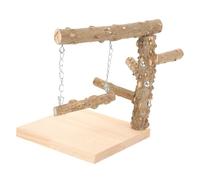 Kisangel Plateforme pour Perroquet Support pour Oiseaux Perchoir Dentraînement en Bois Jouet Dintérieur pour Perroquet Accessoire Multifonctionnel pour Cage