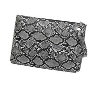 Kisangel Pochette Enveloppe Noire en Pu à Motif Serpent Grand Format | Grosse Capacité, pour Banquet et Réunion Familiale, Format Chic pour Femmes