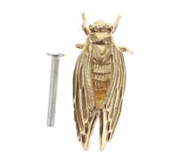 Kisangel Poignée de Meuble Laiton Antique Forme Cigale Poignée Dorée pour Armoire Tiroir et Placard Bouton Solide et Décoratif pour Commode et Garde-robe