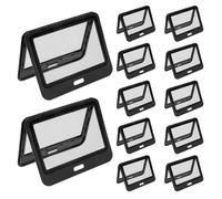 Kisangel Porte-badge Double Fenêtre Horizontal Noir en Plastique Rigide Protection Double Face Compacte, pour Conférence et Accès au Bureau